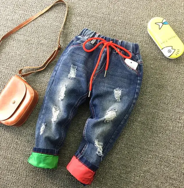 jeans Новые модные комплекты одежды для мальчиков осенне-зимний костюм из 3 предметов трикотажная одежда+ рубашка+ джинсы Брендовые спортивные костюмы из хлопка для малышей - Цвет: jeans