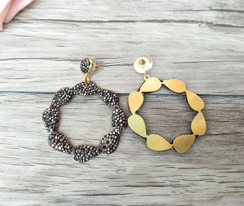 5 пар великолепных винтажных подвесок в форме цветка капли воды Стразы Кристалл