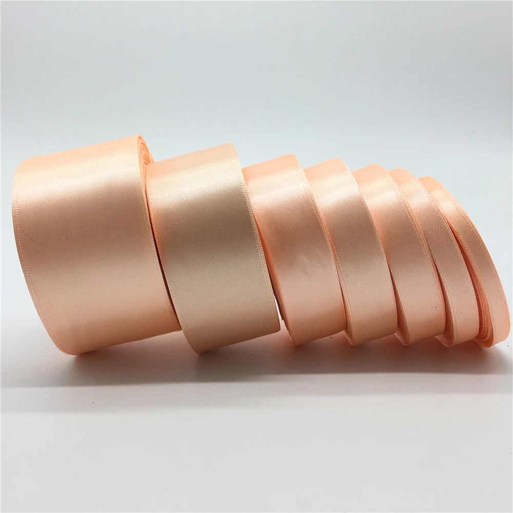Light pink 6 мм-50 мм(1 рулон 25 ярдов) Шелковая атласная лента для свадебной вечеринки Рождественское украшение пригласительная открытка Подарочная Упаковка - Цвет: Light pink