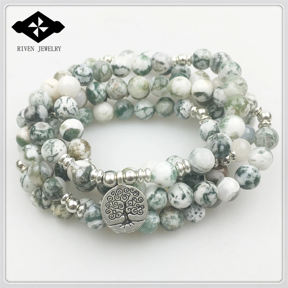SN1169 горячая Распродажа Aliexpress 108 Mala браслет с рисунком дерева камень ожерелье для