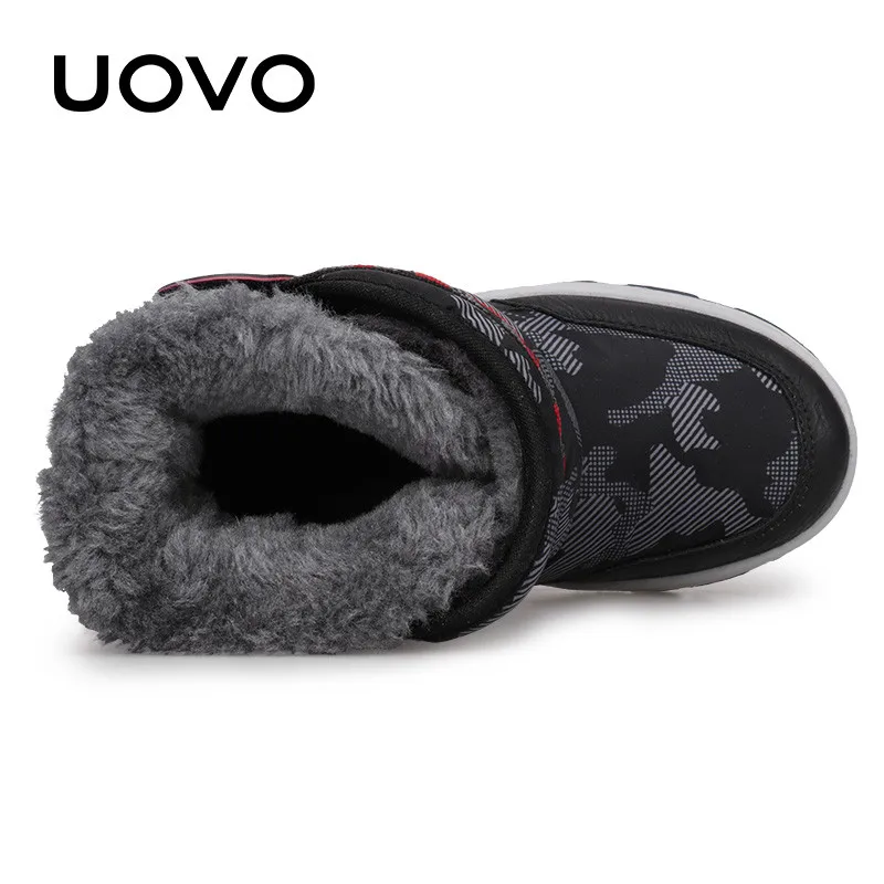 Зимние ботинки для детей UOVO; Новое поступление года; Теплая обувь; модные зимние плюшевые ботинки; зимние ботинки для мальчиков и девочек; размеры 28-36