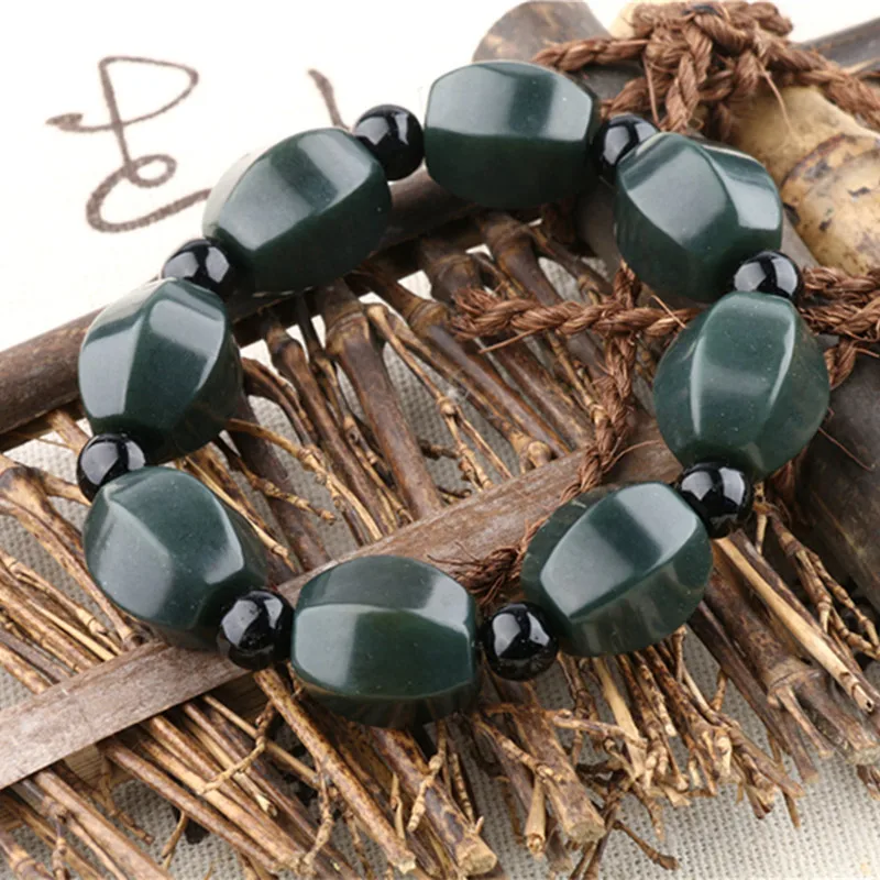 Высокое качество китайские HETIAN Jades (Qing Jades) и опалы бусины из нефрита браслеты для