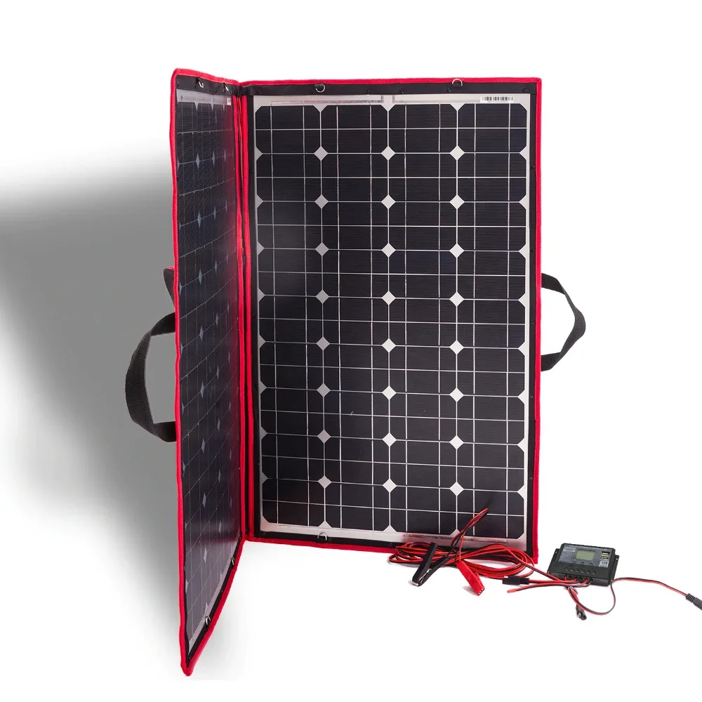 100w 12V Гибкая Складная солнечная панель наружная солнечная панель s наборы для кемпинга/лодок/RVHome/солнечных батарей 18V панели солнечной зарядки