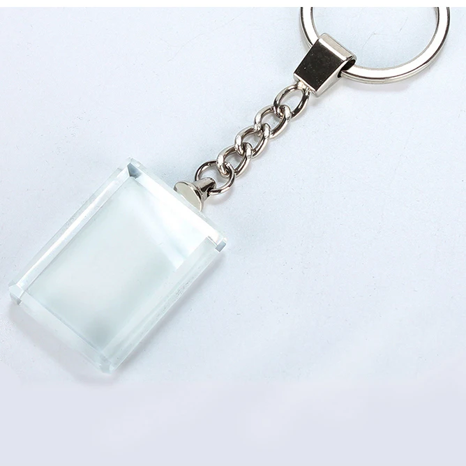 

10 PCS Rectangle Crystal Blank Key Rings For Sublimation Heat transfer Customized Picture Key Chains