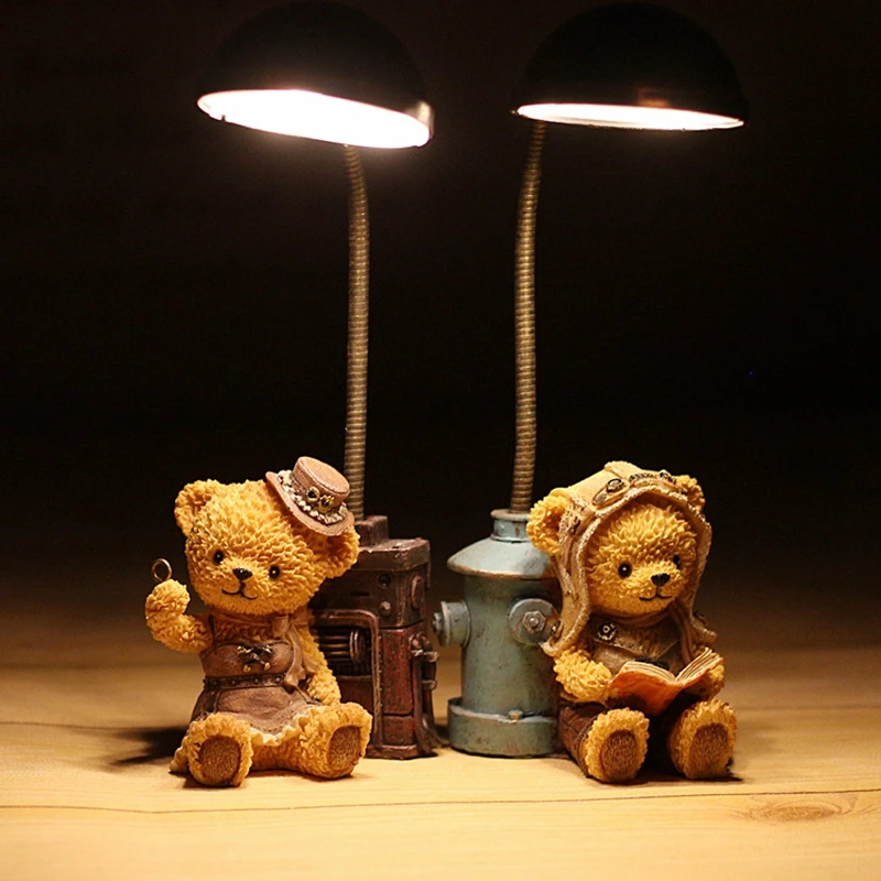 Фигурка ночного освещения из смолы для домашнего рукоделия медведь украшение
