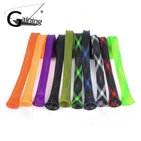 10pcs fishing rod sleeve cover 170 cm 35 mm braided mesh casting fishing rod cover pole sock 10 colors