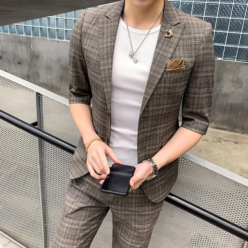Новый Модный деловой костюм для отдыха из 2 предметов жениха лучший мужской