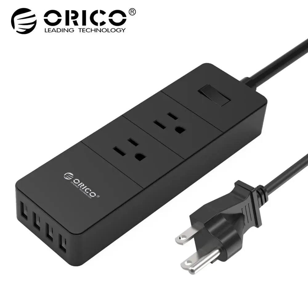 IPC-2A4U Black ORICO 4 USB розетка с 3AC 2AC розетка US переходник-стабилизатор напряжения розетка Умная Электронная полоса Макс 1250 Вт - Цвет: IPC-2A4U Black