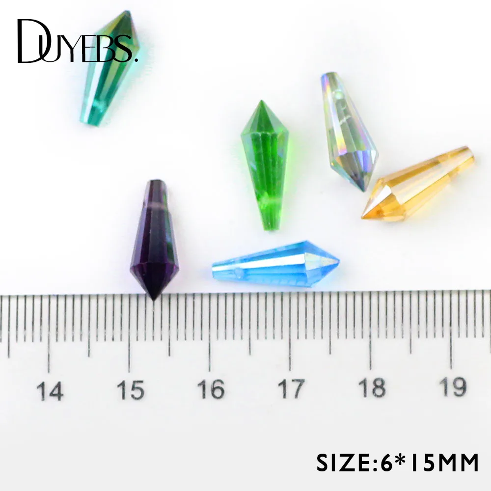 DUYEBS 6*15 мм длинные конусные подвески в форме капель 50 шт. Австрийские хрустальные