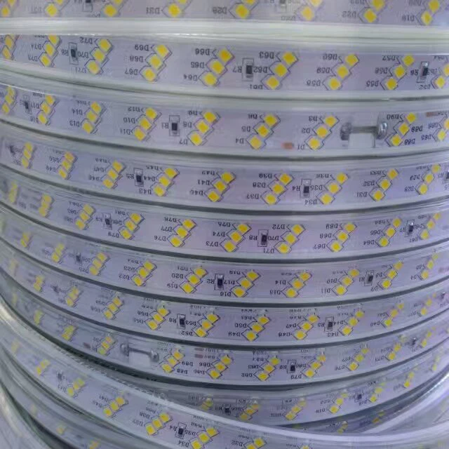 Суперяркая Светодиодная лента 220 В SMD2835 двухрядная водонепроницаемая