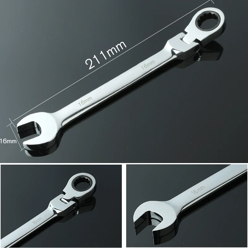 

1pc 16mm Open End Wrenches Adjustable Head Ratchet Wrench Sockets Allen keys ratchet spanners