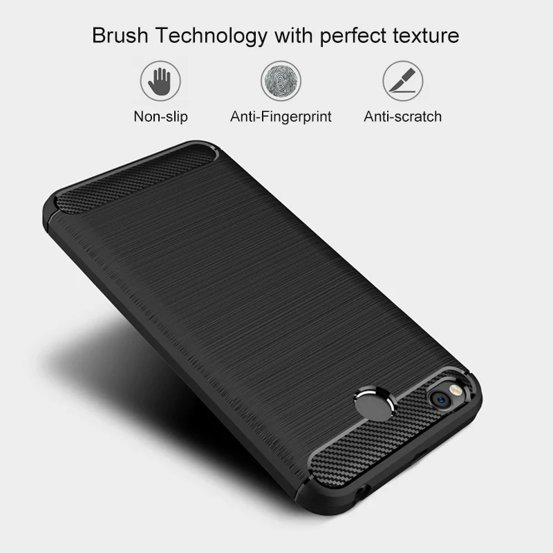 For Xiaomi Redmi 4X Case Cover Carbon Fiber Bumper Rugged Shockproof TPU Silicone Protector |