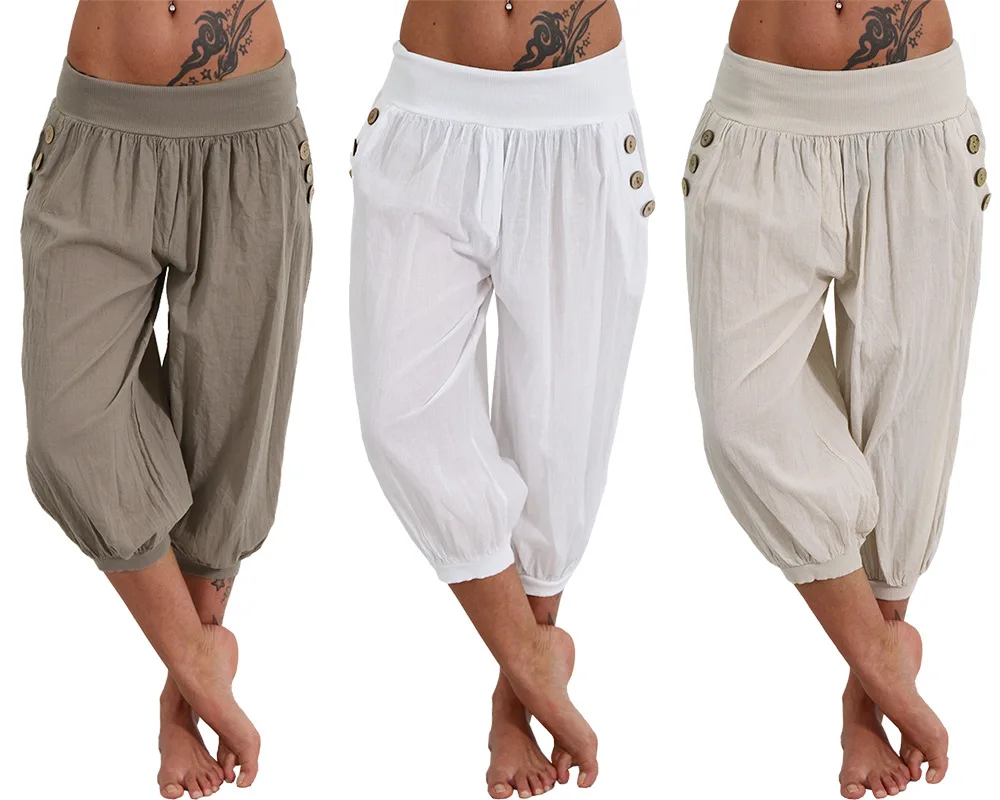 

Women's new Aladdin casual loose cropped trousers