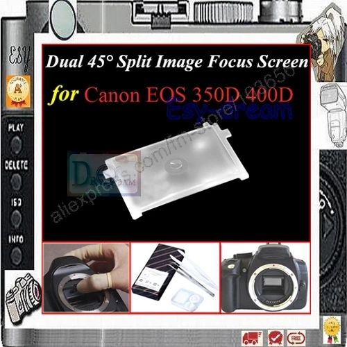 Двойной фокусирующий экран 45 градусов для Canon EOS 350D 400D PR117|for canon|split focus screenfocus canon |