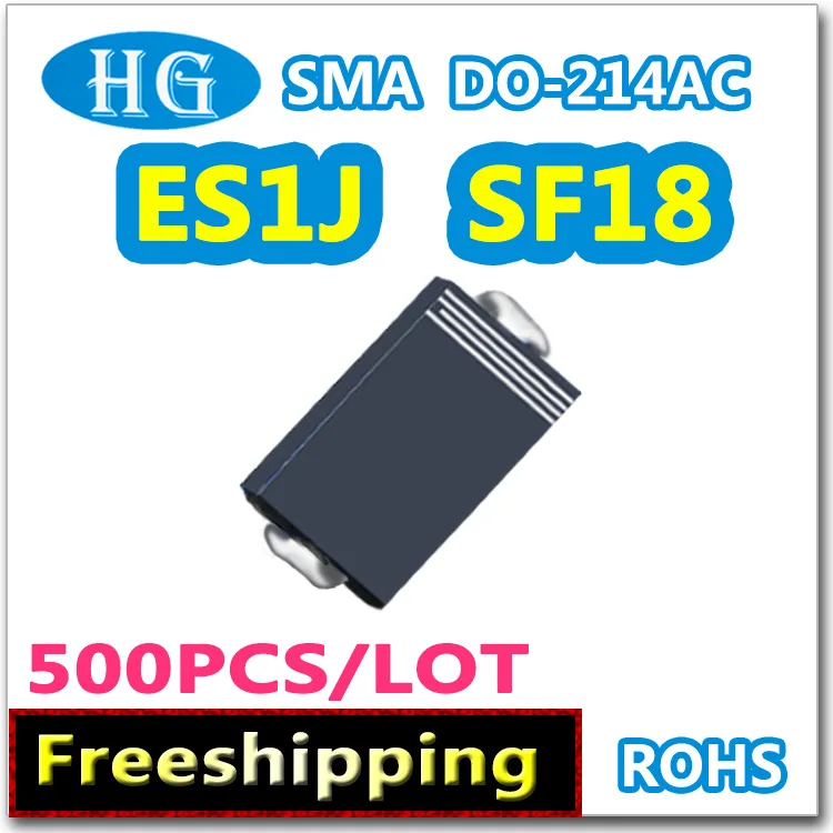 SF18 ES1J SMA DO 214AC 1A 600V 500 шт./лот сверхбыстрое восстановление данных внутри мы