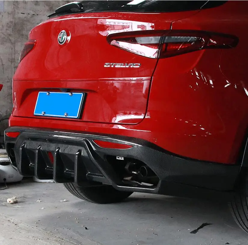 Carbon Finber 4 Выпускной Автомобильный задний бампер диффузор разветвители спойлер