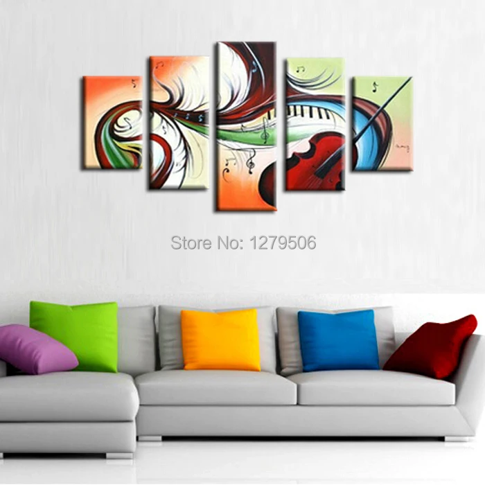 Современная живопись маслом картины 5 шт./компл. меломана номер Декор 100%