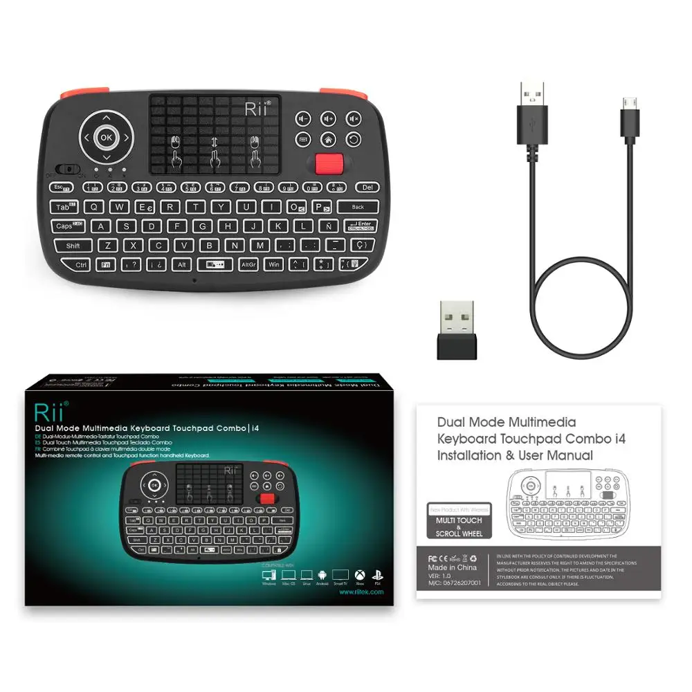 Мини Клавиатура Rii i4 2 4 ГГц Bluetooth два режима|Клавиатуры| |