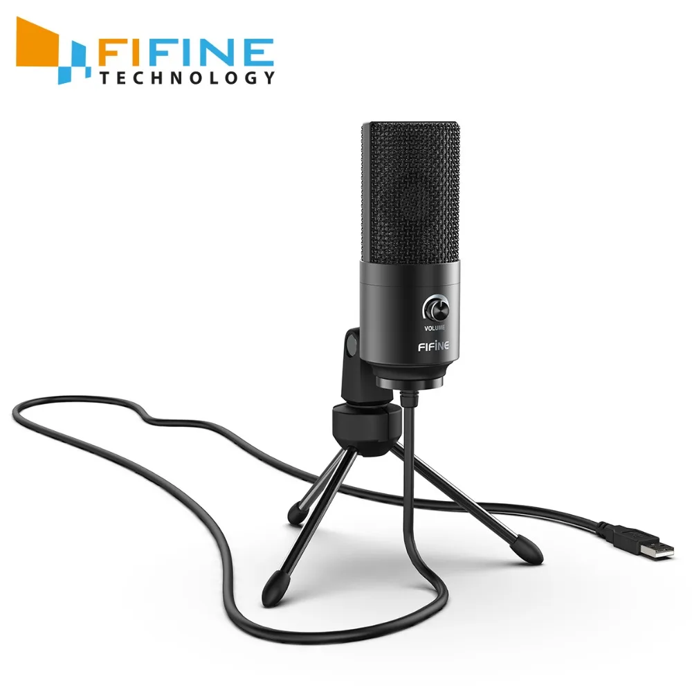 Fifine USB конденсаторный игровой микрофон для ноутбука Windows студийная запись