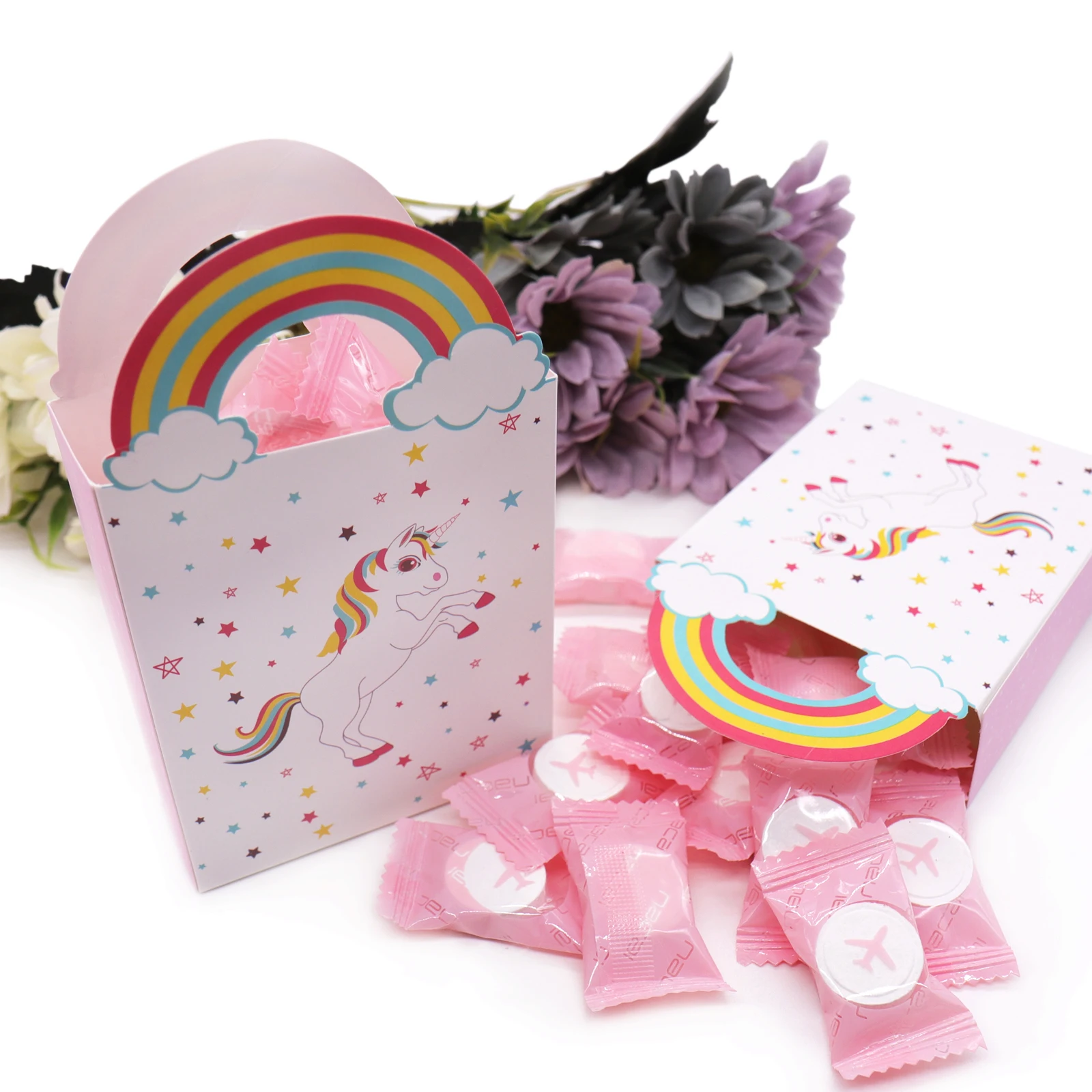 10 шт. Единорог тема вечерние Подарочный пакет для Baby Shower коробка конфет Вечеринка