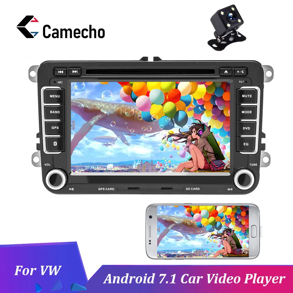 Camecho 2 Din Авторадио Android 7 1 мультимедийный плеер gps навигация "сенсорный экран USB