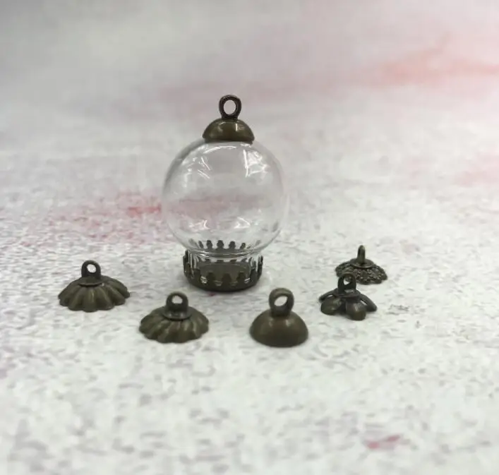 5 шт./лот 20x12 мм полый стеклянный шар orb купол Корона Базовая крышка стеклянная