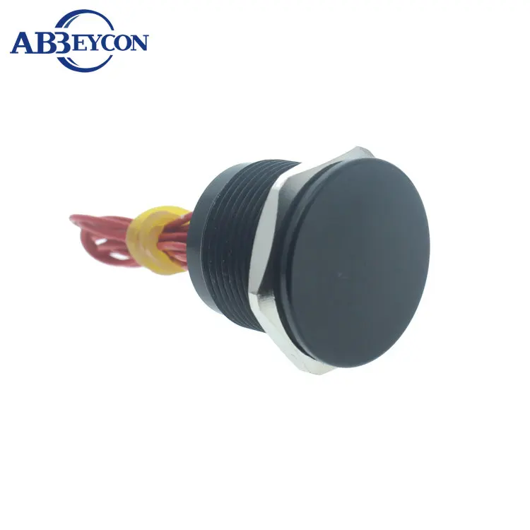 Abbeycon Momentary Flat Head 2A 19mm Normally Open Waterproof Aluminium Alloy Wired Silver IP68 Touch Piezo Switch | Обустройство