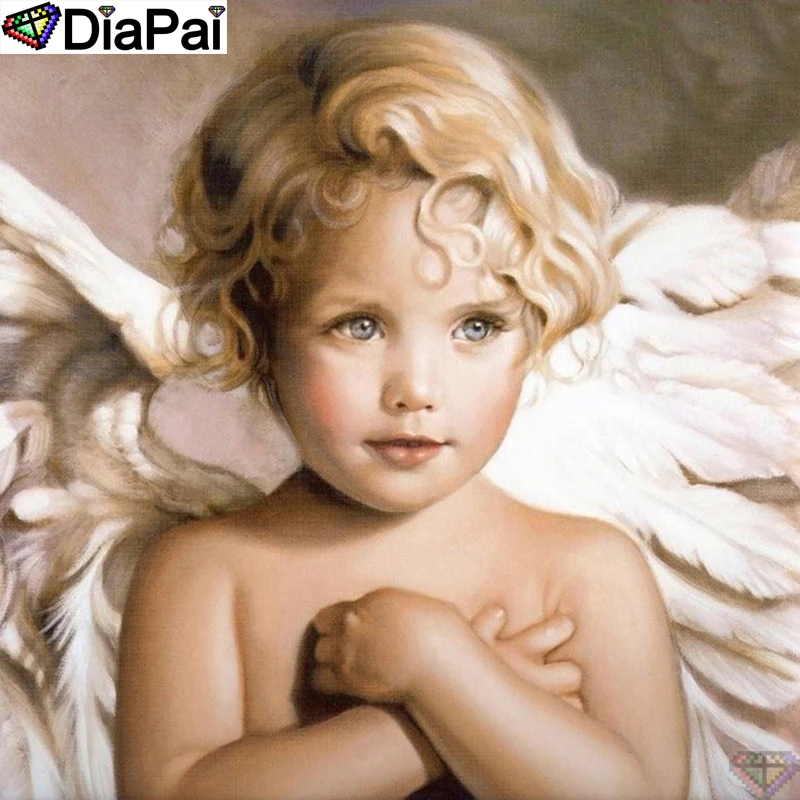 

DiaPai Diamond Painting 5D DIY 100% Full Square/Round Drill "Cartoon angel kid" Diamond Embroidery Cross Stitch 3D Decor A23376