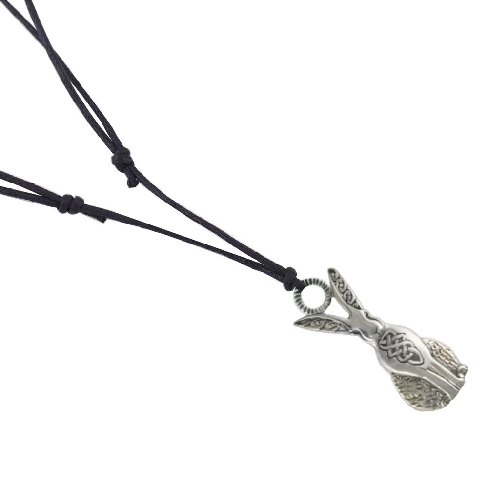 Новое поступление античное серебряное Очаровательное ожерелье Wicca Hare кулон