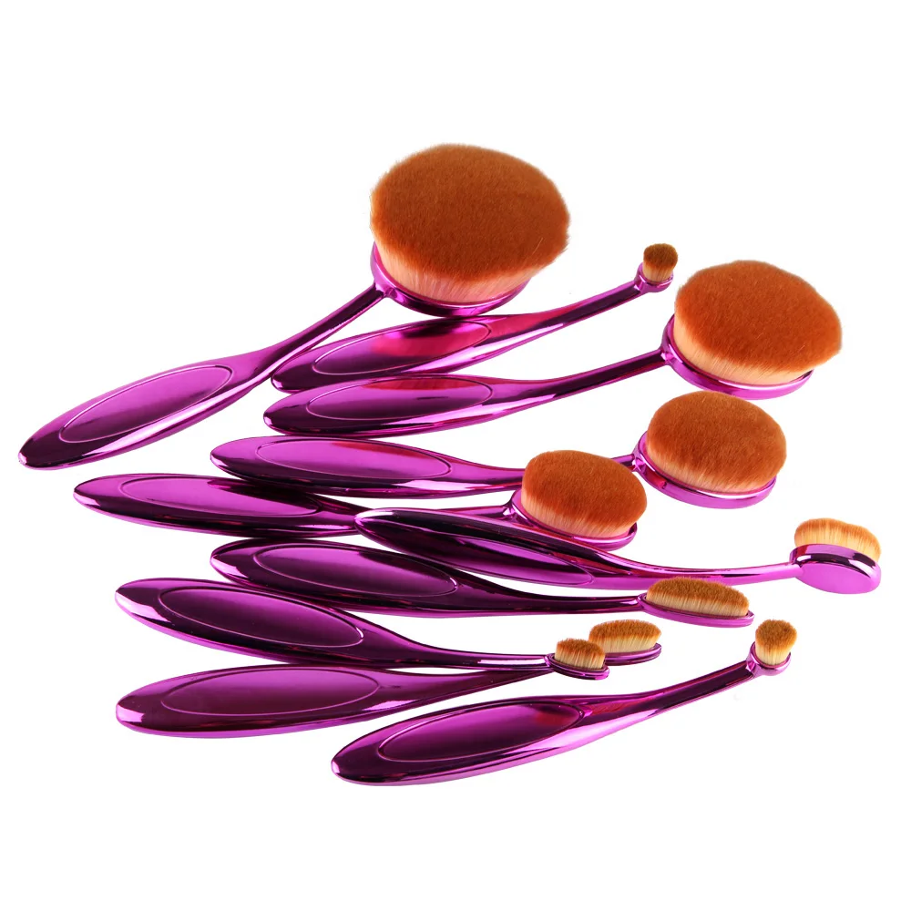 FULLNOW 10Pcs Makeup Toothbrush Shape Oval Brush Set Contour Foundation Kit Tooth Brushes | Красота и здоровье