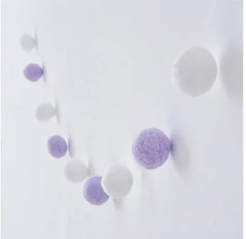 purple white 165 см Макарон шерсть цветной шар украшение с 12 круглыми шариками помпонами войлочная детская палатка декор комнаты аксессуар настенный - Color: purple white