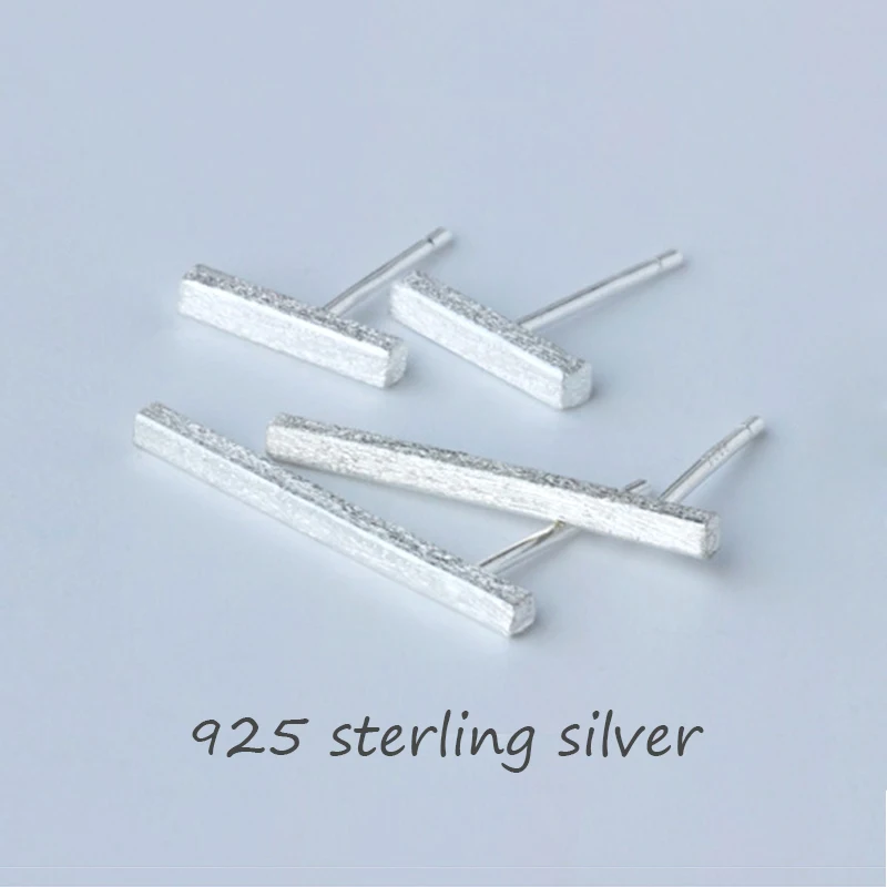 Женские квадратные серьги пусеты из стерлингового серебра 925 пробы в простом