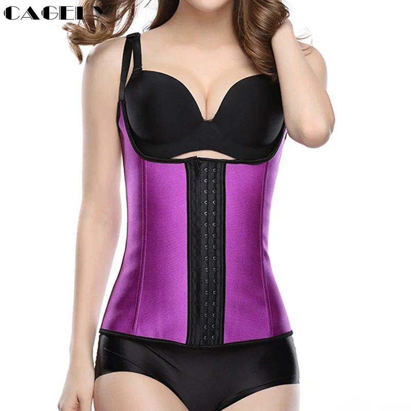 Латексный корсет с тонкими лямками тренировочный боди шейпер крючком и глазами