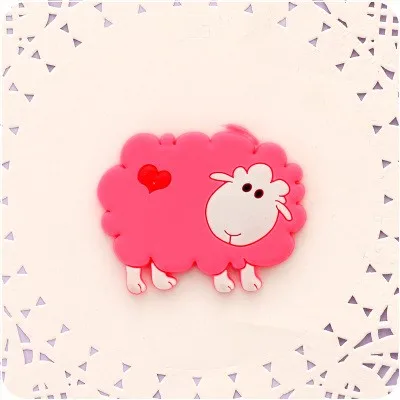 pink sheep Милый силиконовый мультяшный магнит на холодильник с животным сувенир магниты на холодильник детские подарки украшение дома - Цвет: pink sheep
