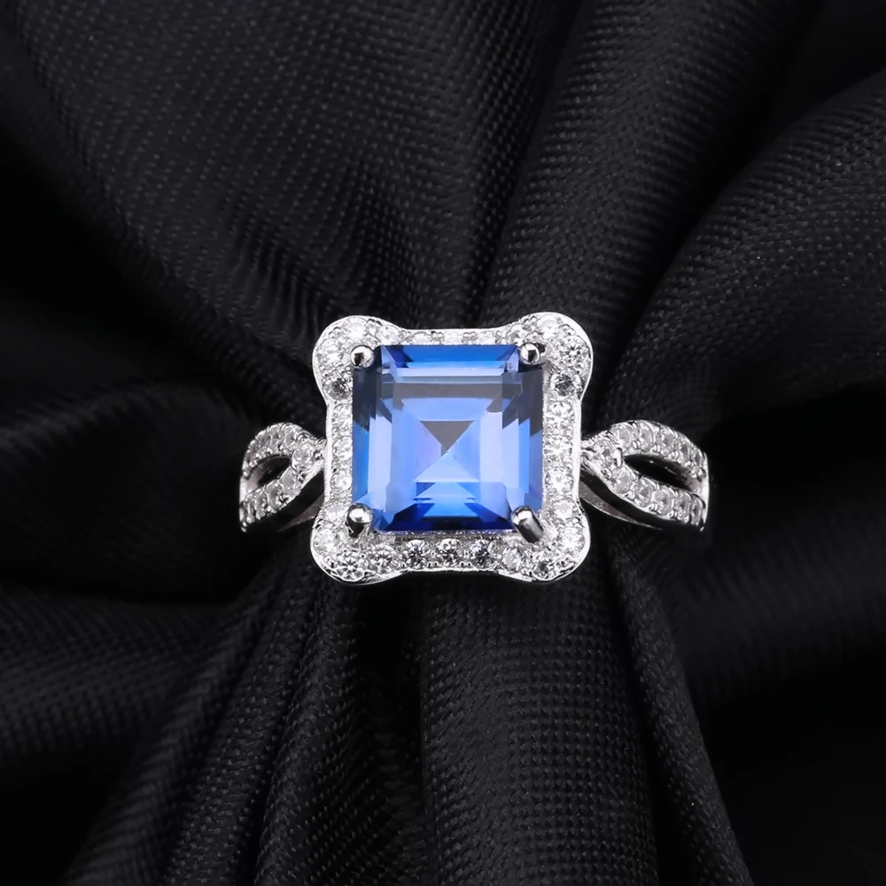 Gem's Ballet 2.2Ct Natural Iolite Blue Mystic Quartz Gemstone Ring 925 Sterling Silver For Women Engagement Rings Fine Jewelry |