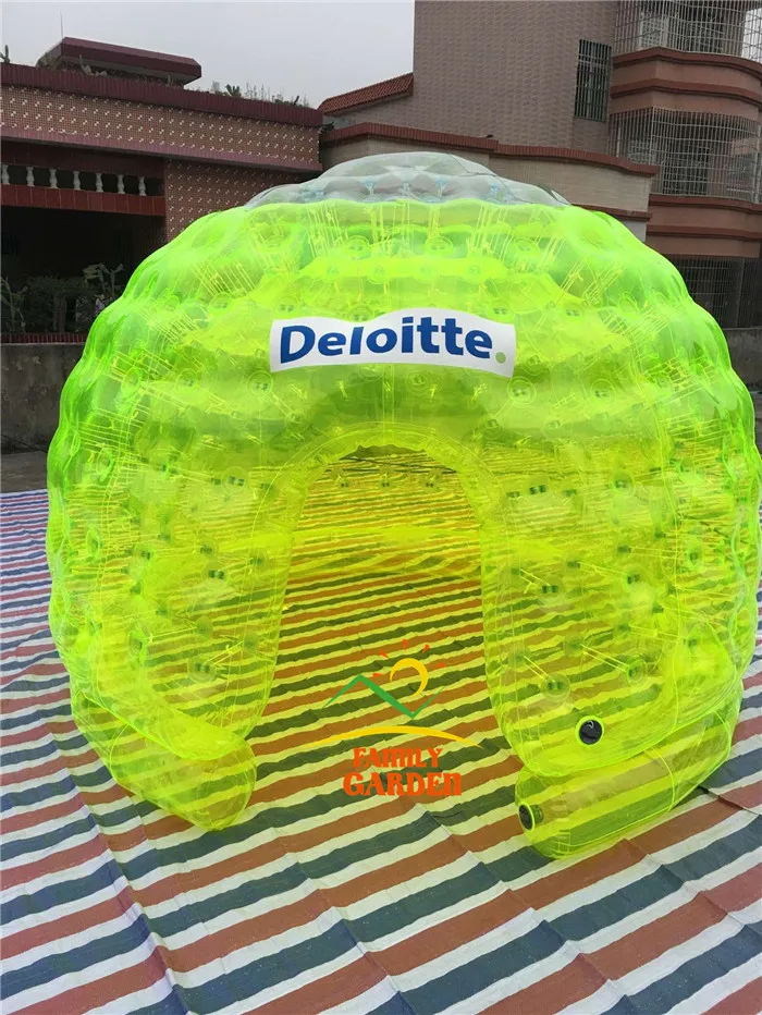 Надувная палатка прозрачная зеленая воздушно пузырчатая с насосом|tents for family