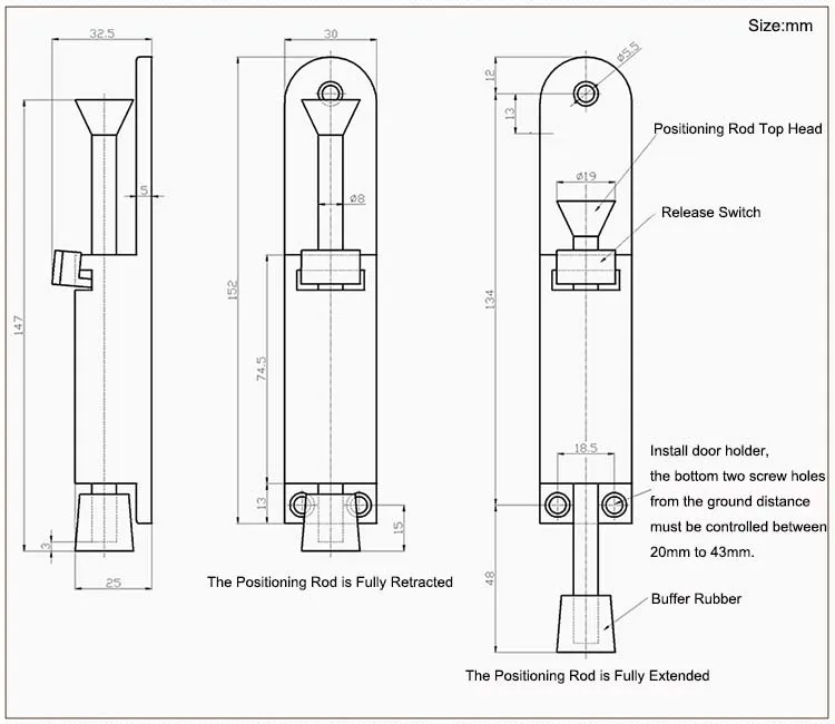 2 ШТ. Роскошные Телескопические Двери Пробкой Extra Heavy Duty Пружинные Шаг На