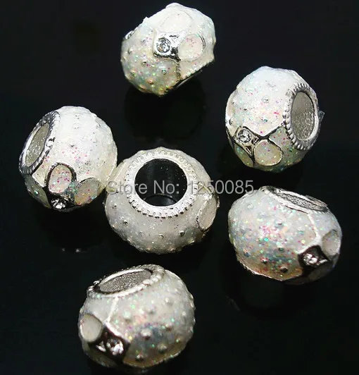 10 шт. эмалированные бусины с отверстиями в форме сердца|big hole beads|hole beadsbeads fit |