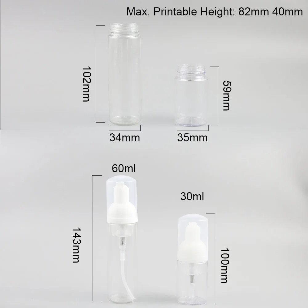 Прозрачная бутылка для лосьона крема ПЭТ 1 унция 2 унции косметический контейнер