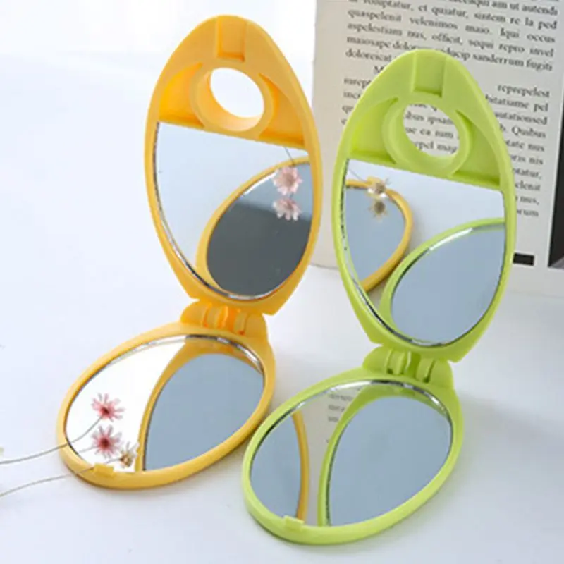 Креативное овальное портативное складное карманное косметическое зеркало для
