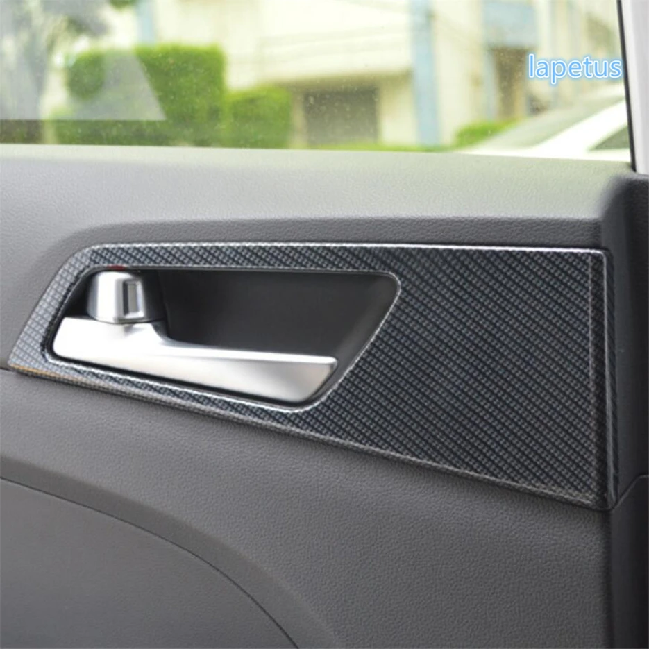 

Lapetus Inner Door Pull Handle Bowl Decoration Frame Cover Trim Fit For Hyundai Tucson 2016 - 2020 Matte Carbon Fiber Look ABS
