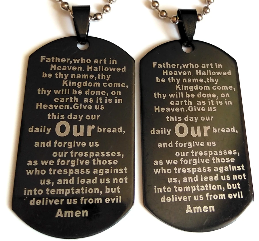 10 шт. &quotOur father... Amen&quot Молитва лорда тог модные ожерелья с кулоном из нержавеющей