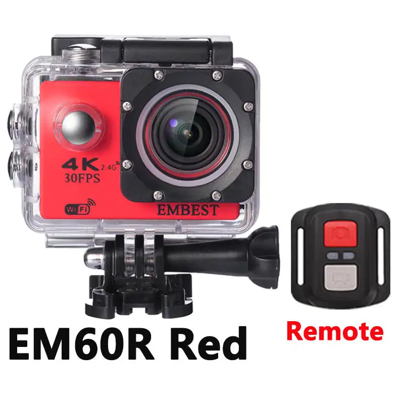 EM60R Red EMBEST 4 K wifi Удаленная 16 МП Спортивная экшн камера на шлем Ultra HD 170D Водонепроницаемая 30 м Экстремальная Спортивная камера для RC самолета - Цвет: EM60R Red