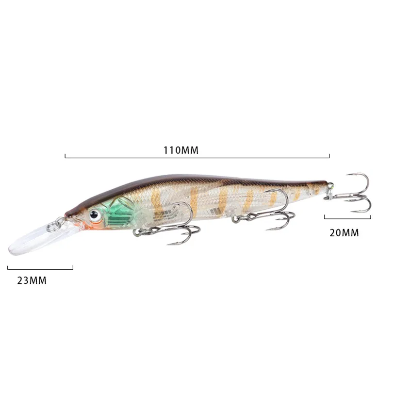 1 шт. 110mm15g Minnow Рыбная приманка вобблер жесткая бас Реалистичная 3D Swimbait Crankbait eyes