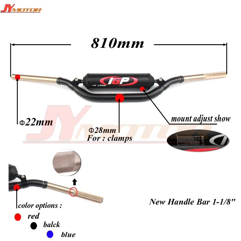 

1 1/8" Fat Bar 28mm Handlebars Handle Bar For Motorcycle Motocross Pit Dirt Bike ATV CRF YZF KLX RMZ EXC