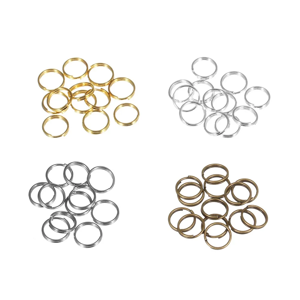 Открытые Кольца Sauvoo 200 шт./лот 4 5 6 8 10 мм двойные кольца золотого и серебряного