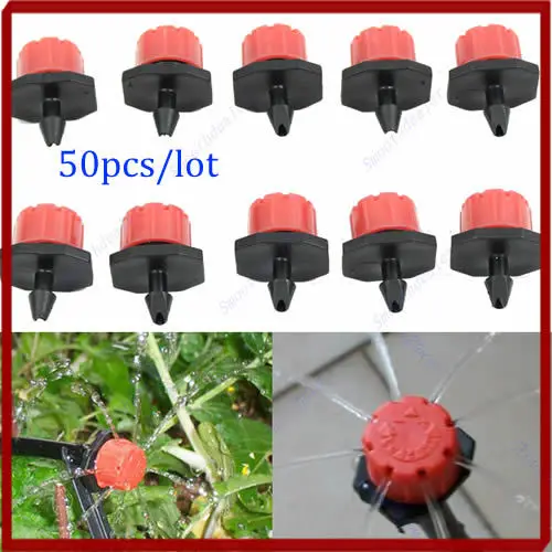 

E74 50pcs Micro Flow Dripper Drip Head 1/4'' Hose Garden Irrigation Misting Wholesale Drop Shipping