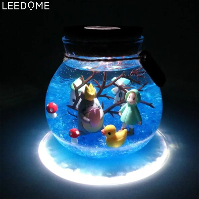 Leedome бутылка ночник изменение цвета лампа DIY мультфильм Стиль Тоторо микро