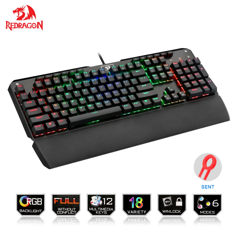 Механическая игровая клавиатура Redragon K555 с RGB подсветкой USB 104|Клавиатуры| |