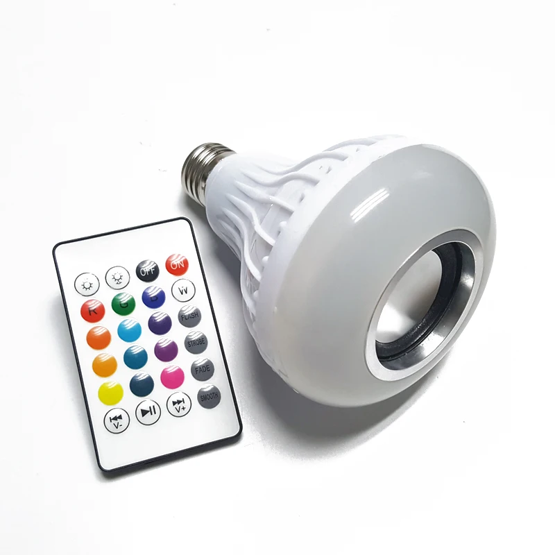 E27 12W RGB светодиодная лампа 85 V 265 Bluetooth динамик музыка игра Светодиодная с 24